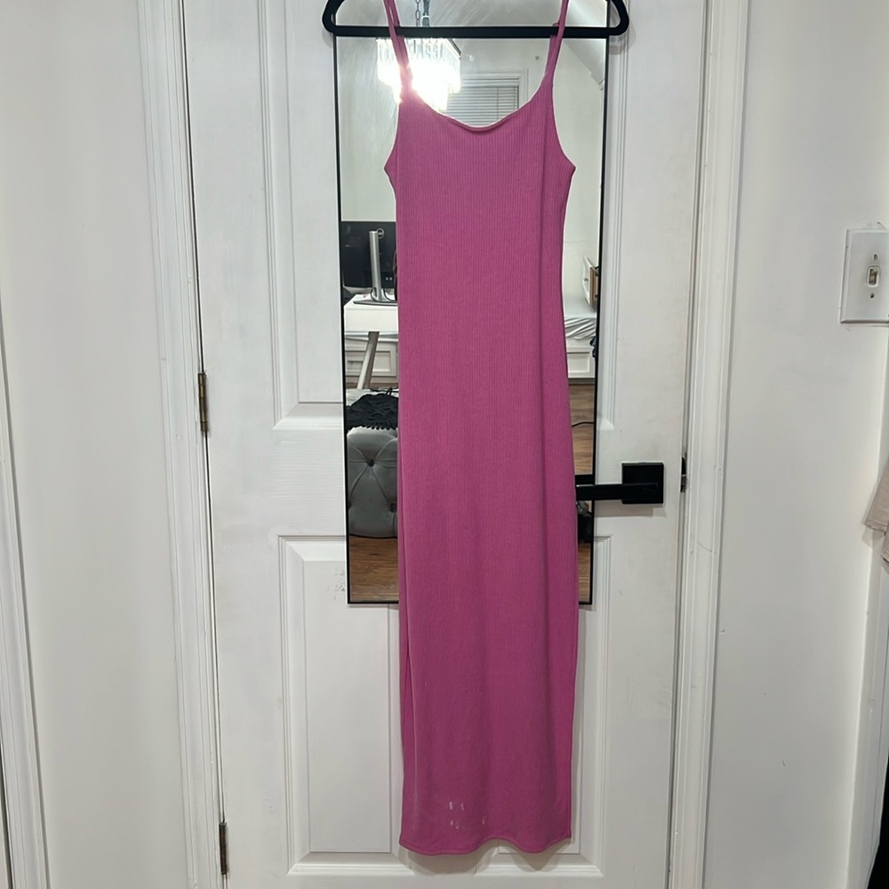 Pink vici maxi dress lined XS